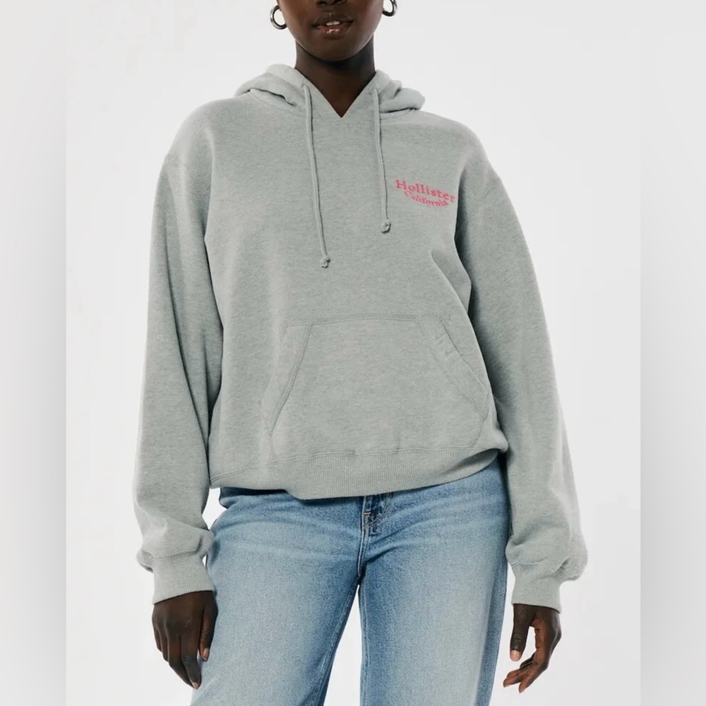 New without Tags Hollister Embroidered Logo Boyfriend Hoodie Women’s Size Small